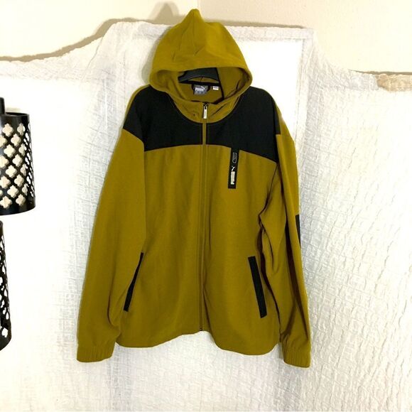 Puma Green & Black Color Block Sweater Hoodie Size XXL - Picture 1 of 14